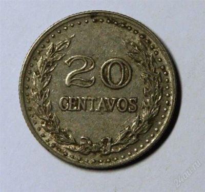Лот: 2444106. Фото: 1. Колумбия. 20 сентаво 1974 г.(447... Америка