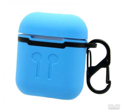 Лот: 17355831. Фото: 1. Чехол для AirPods AAA голубой... Чехлы, бамперы