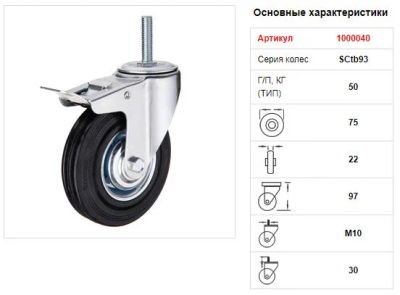 Лот: 11299255. Фото: 1. SCtb93 - Промышленное колесо 75... Другое (строительство и ремонт)