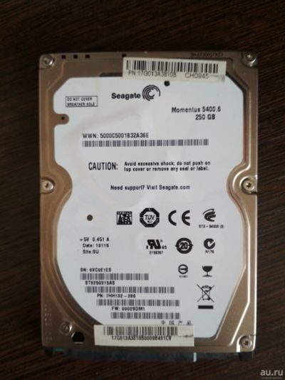 Лот: 13519015. Фото: 1. Винчестер Seagate 250 Gb. Жёсткие диски (HDD)