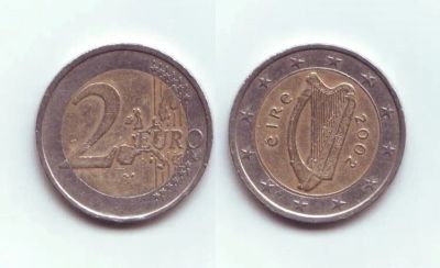 Лот: 19423422. Фото: 1. Монета Ирландия - 2 евро (2002... Европа