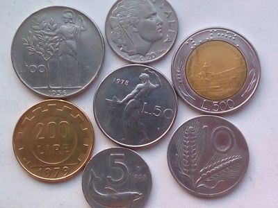 Лот: 15856404. Фото: 1. Набор монет Италии 7 шт. Наборы монет