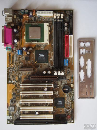 Лот: 9667330. Фото: 1. GigaByte GA-6VTXE + Intel Celeron... Материнские платы