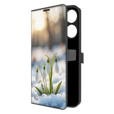 Лот: 25385209. Фото: 1. Чехол Krutoff Eco Book "Подснежники... Чехлы, бамперы