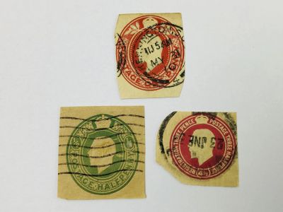 Лот: 23963676. Фото: 1. Вырезки с конверта. Король Георг... Марки