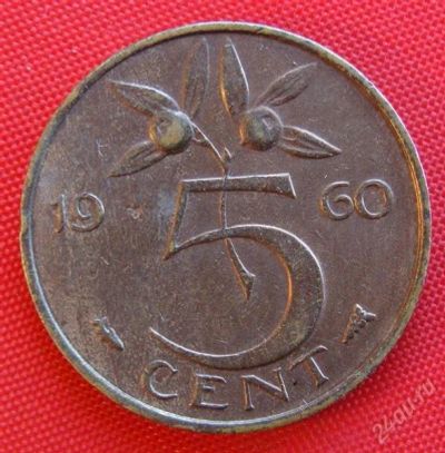 Лот: 1589445. Фото: 1. (№795-3/LF) 5 центов 1960 (Нидерланды... Европа