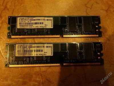 Лот: 1387563. Фото: 1. DDR1 hynix 512mb PC3200 две штуки... Оперативная память