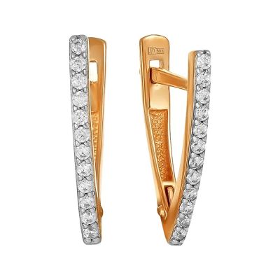 Лот: 23878020. Фото: 1. Серьги TALANT из золота с фианитами. Серьги, каффы