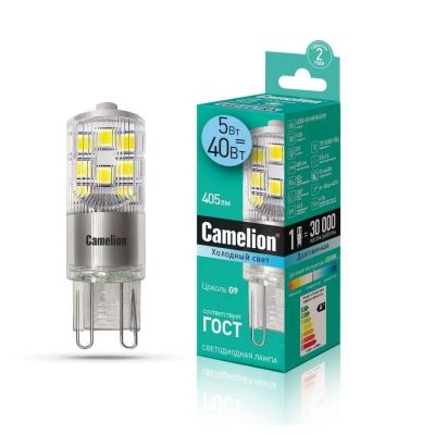 Лот: 21517158. Фото: 1. Лампа G9 Camelion LED5-G9-NF/845... Лампочки