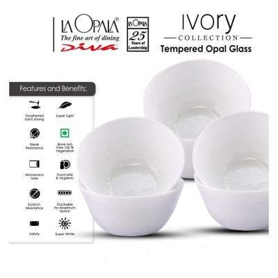 Лот: 25669137. Фото: 1. Набор салатников LA OPALA Ivory... Тарелки, блюда, салатники