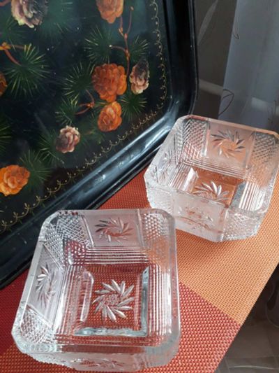 Лот: 16847128. Фото: 1. Ваза салатник хрустальная 2 шт... Тарелки, блюда, салатники