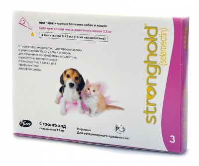 Лот: 10620235. Фото: 1. Стронгхолд 15 мг для собак и кошек... Косметика, лекарства