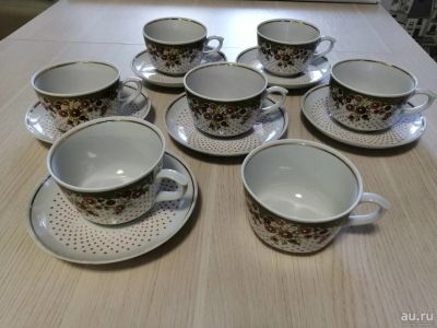 Лот: 13563123. Фото: 1. Чайный набор чашки и блюдца Рижский... Фарфор, керамика