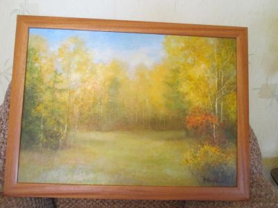 Лот: 11307313. Фото: 1. картина маслом "Осень в заповеднике... Картины, гравюры