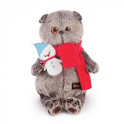 Лот: 11730466. Фото: 1. Мягкая игрушка Кот Басик в шарфе... Мягкие