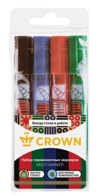 Лот: 23966906. Фото: 1. Набор перманентных маркеров Crown... Школьная канцелярия