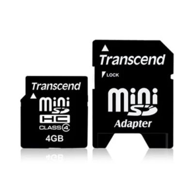 Лот: 4946804. Фото: 1. Карта памяти MiniSD 4Gb Transcend... Карты памяти