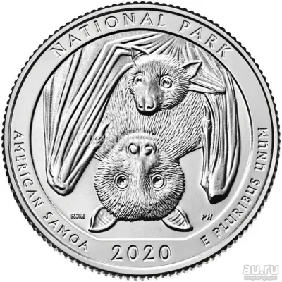 Лот: 19950396. Фото: 1. США 25 центов 2020 года. Летучая... Америка