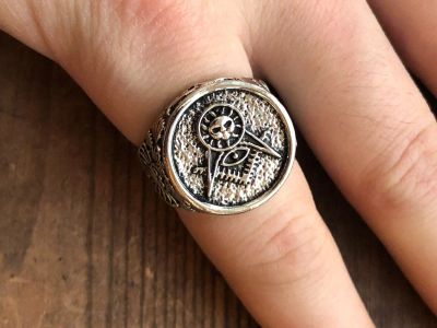 Лот: 17001469. Фото: 1. Кольцо Масонский перстень размер... Кольца, перстни