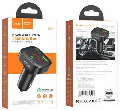 Лот: 25783124. Фото: 1. FM модулятор Hoco E59 (Bluetooth... FM-модуляторы, трансмиттеры