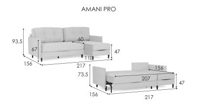 Лот: 24299050. Фото: 1. Угловой диван Amani PRO с узкими... Диваны