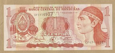 Лот: 10847505. Фото: 1. Гондурас 1 лемпира 1997. Америка