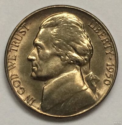 Лот: 16919159. Фото: 1. Монета 5 центов США 1950 год. Америка