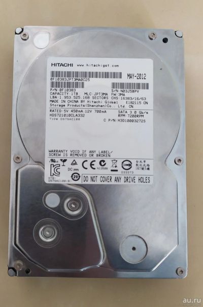 Лот: 16284009. Фото: 1. HDD 1000 Gb (Hitachi HDS721010CLA330... Жёсткие диски (HDD)