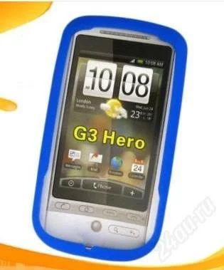Лот: 1635169. Фото: 1. Силиконовый чехол HTC Hero синий... Чехлы, бамперы