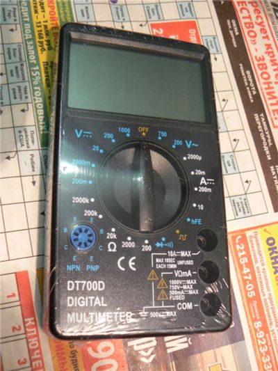 Лот: 9425821. Фото: 1. Мультиметр, тестер, цешка DT-700D... Радиолюбительский инструмент