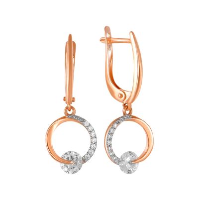 Лот: 23878276. Фото: 1. Серьги TALANT из золота с фианитами. Серьги, каффы
