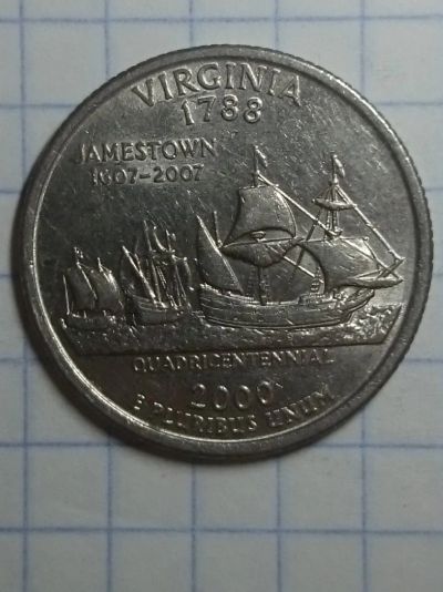 Лот: 10394911. Фото: 1. 25 центов США серия "Штаты и территории... Америка