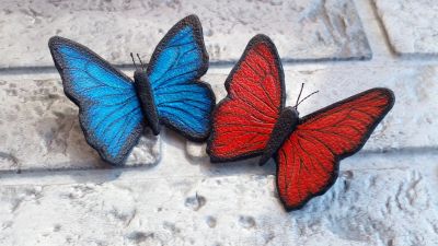 Лот: 19328293. Фото: 1. Брошь бабочка из натуральной кожи... Работа с кожей