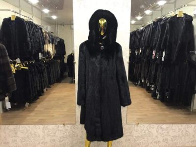 Лот: 9945554. Фото: 1. Норковая шуба размер 44/46 чёрная... Верхняя одежда