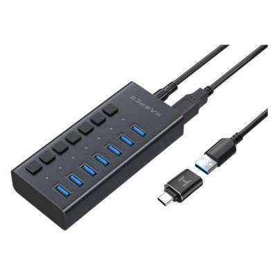 Лот: 25644959. Фото: 1. USB-концентратор Harper HUB-07MB... Другое (компьютеры, оргтехника, канцтовары)