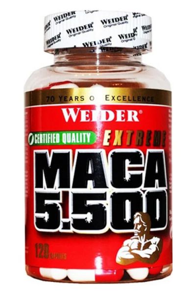 Лот: 9589022. Фото: 1. MACA 5.500 банка (120 капс) Weider... Спортивное питание, витамины
