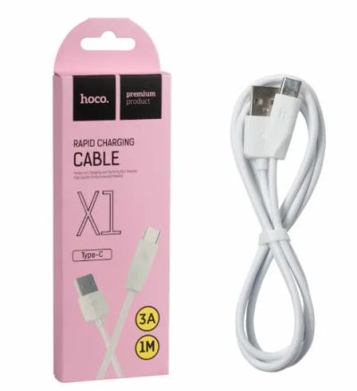 Лот: 19481498. Фото: 1. Кабель usb - Type-C Hoco X1 Белый. Дата-кабели, переходники