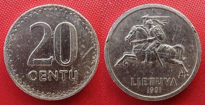 Лот: 25085139. Фото: 1. (№1778-Э252/20/LM) 20 центов 1991... Страны СНГ и Балтии