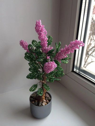 Лот: 3778695. Фото: 1. Розовый куст 2. Бисероплетение