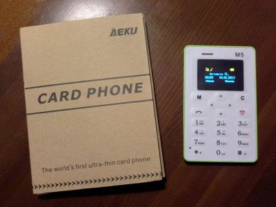 Лот: 4716088. Фото: 1. Телефон - кредитка AEKU mini m5. Кнопочные мобильные телефоны