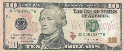 Лот: 25363946. Фото: 1. 10 долларов 2009 год .США Кливленд... Америка