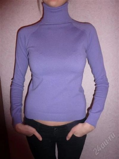 Лот: 811257. Фото: 1. Сиреневая водолазка ZARA р.42-44. Футболки, топы и майки