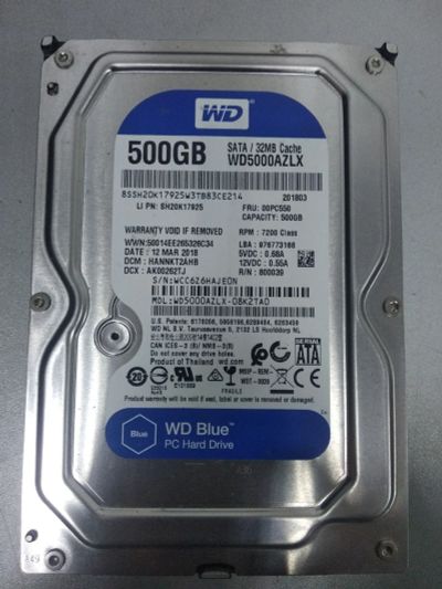 Лот: 18717662. Фото: 1. HDD WD5000AZLX 500Gb. Жёсткие диски (HDD)