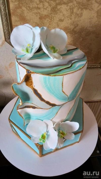 Лот: 11263827. Фото: 1. Свадебный торт с орхидеями. Торты, пирожные