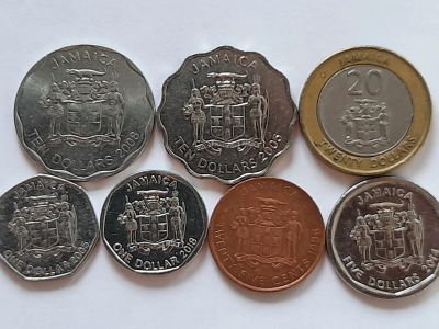 Лот: 16539635. Фото: 1. Набор монет Ямайки 7 шт. разные... Наборы монет