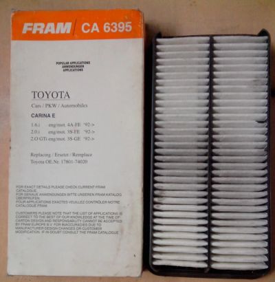 Лот: 7111187. Фото: 1. Фильтр воздушный CA 6395 Toyota... Расходные материалы
