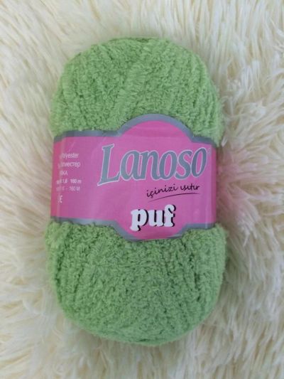 Лот: 11054300. Фото: 1. Пряжа Lanoso Polar Puf, 100%полиэстер... Ткани, нитки, пряжа