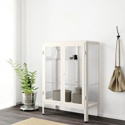 Лот: 17966159. Фото: 1. Шкаф-витрина, цвет белый IKEA... Шкафы, шкафы-купе