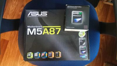 Лот: 11484026. Фото: 1. материнская плата М5А87 +amd phenom... Материнские платы