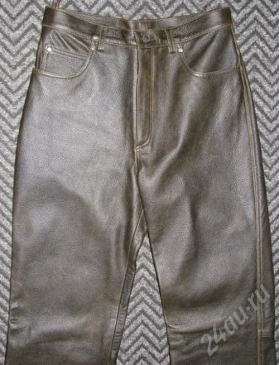 Лот: 219421. Фото: 1. Брюки кожаные коричневые. Брюки, шорты